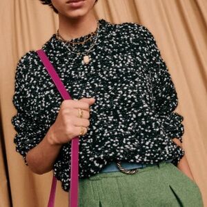 Sezane Juliette Black/Ecru Jumper